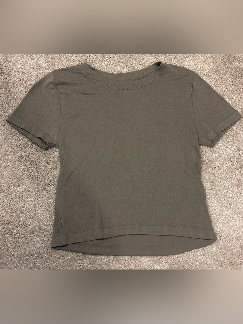 eye candy Womens Beige Short-Sleeve Crewneck Top Sz. S/M